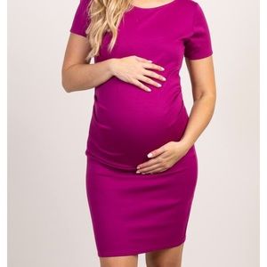 Magenta Pink Blush Maternity dress